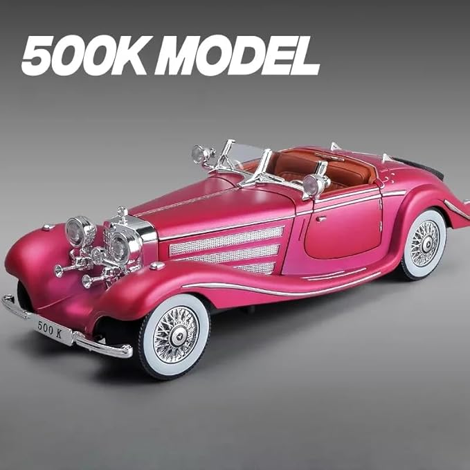 Modèle réduit de voiture Benz 500K en métal moulé sous pression à l'échelle 1:24.
