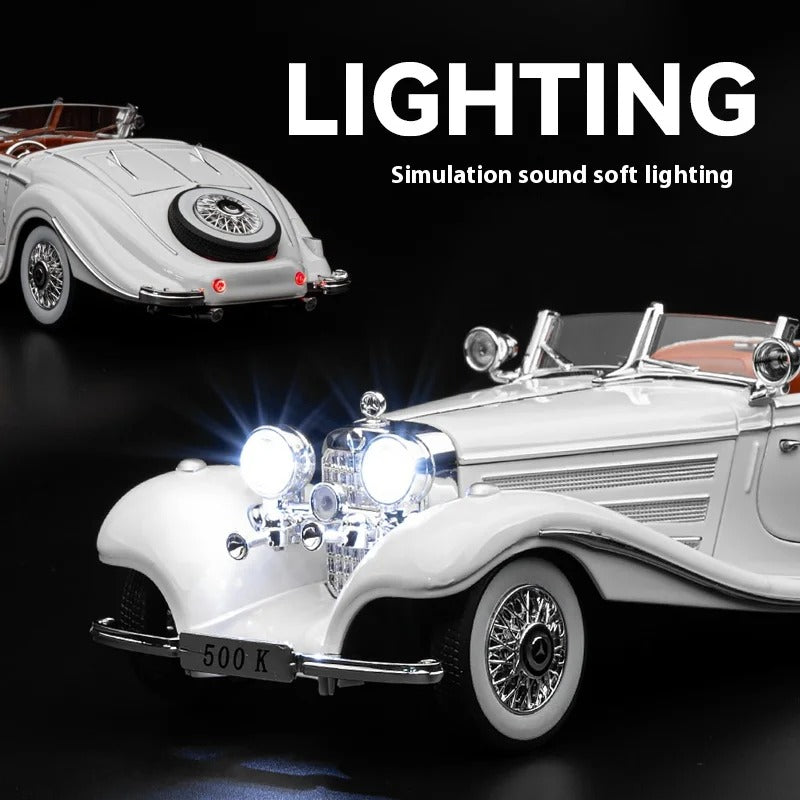 Modèle réduit de voiture Benz 500K en métal moulé sous pression à l'échelle 1:24.
